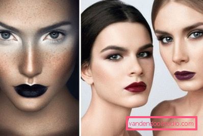 Varijacije make-up ljepote s tamnim usnama