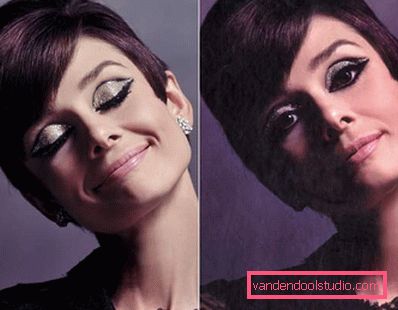 Audrey Hepburn sa sjajnom šminkom za oči Audrey Hepburn sa sjajnom šminkom za oči