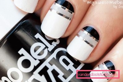 crno-beli nail art
