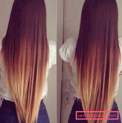 Ombre za tamnu kosu - 250 fotografija