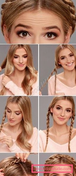 Frizura Košarica za djevojčice i žene - fotografija korak po korak