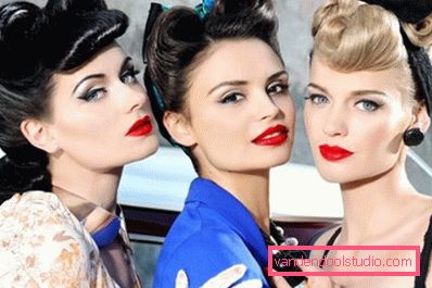 pričvrstite frizure Seksi i neuobičajeni pin-up frizure - step-by-step sheme izvršenja
